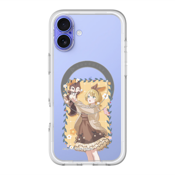 スリムプロテクションプレミアムケース with MagSafe［ 初音ミク×クッピーラムネ - 鏡音リン×ラム - 等身イラスト1 ］