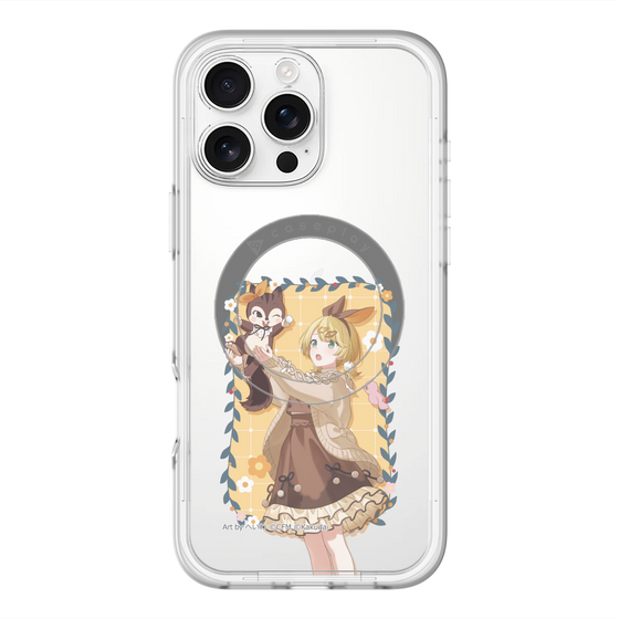スリムプロテクションプレミアムケース with MagSafe［ 初音ミク×クッピーラムネ - 鏡音リン×ラム - 等身イラスト1 ］