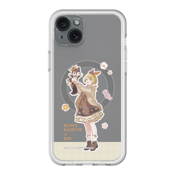 スリムプロテクションプレミアムケース with MagSafe［ 初音ミク×クッピーラムネ - 鏡音リン×ラム - 等身イラスト2 ］