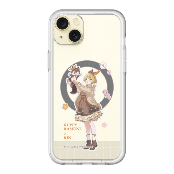 スリムプロテクションプレミアムケース with MagSafe［ 初音ミク×クッピーラムネ - 鏡音リン×ラム - 等身イラスト2 ］