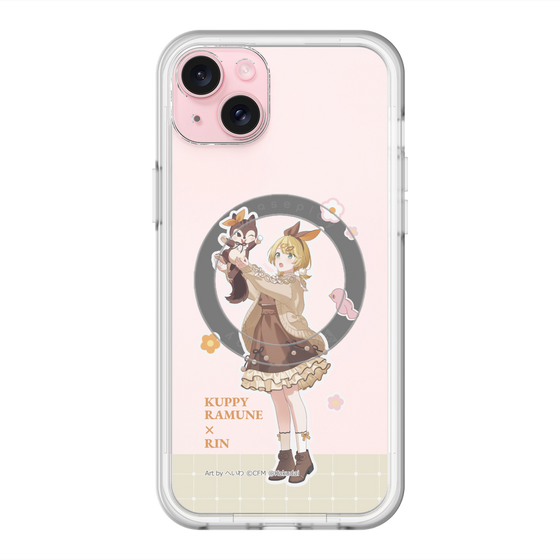 スリムプロテクションプレミアムケース with MagSafe［ 初音ミク×クッピーラムネ - 鏡音リン×ラム - 等身イラスト2 ］