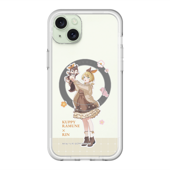 スリムプロテクションプレミアムケース with MagSafe［ 初音ミク×クッピーラムネ - 鏡音リン×ラム - 等身イラスト2 ］