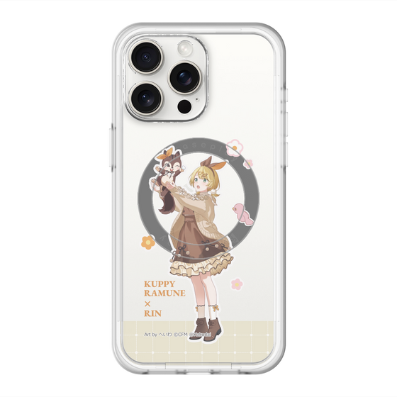スリムプロテクションプレミアムケース with MagSafe［ 初音ミク×クッピーラムネ - 鏡音リン×ラム - 等身イラスト2 ］