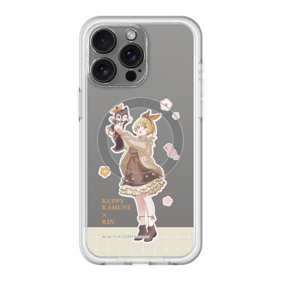 スリムプロテクションプレミアムケース with MagSafe［ 初音ミク×クッピーラムネ - 鏡音リン×ラム - 等身イラスト2 ］