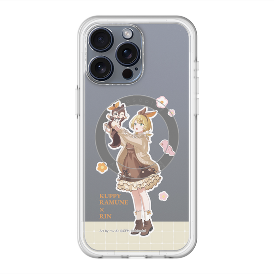 スリムプロテクションプレミアムケース with MagSafe［ 初音ミク×クッピーラムネ - 鏡音リン×ラム - 等身イラスト2 ］