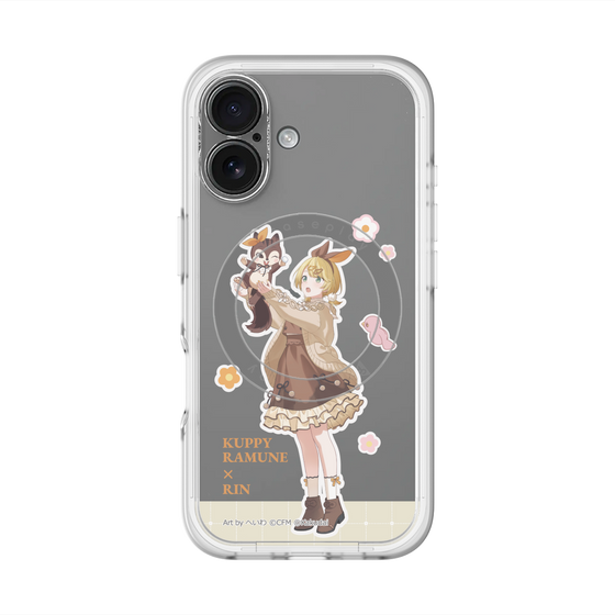 スリムプロテクションプレミアムケース with MagSafe［ 初音ミク×クッピーラムネ - 鏡音リン×ラム - 等身イラスト2 ］