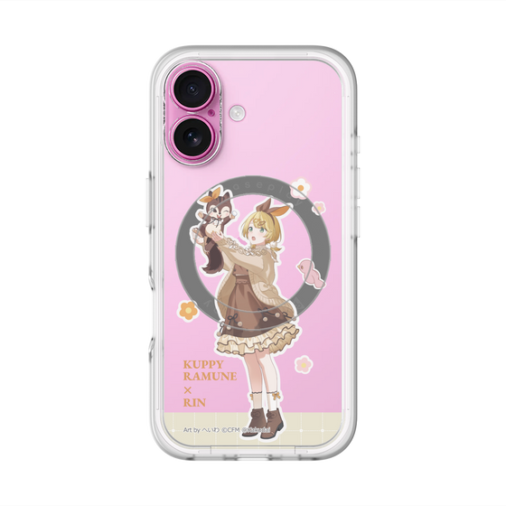 スリムプロテクションプレミアムケース with MagSafe［ 初音ミク×クッピーラムネ - 鏡音リン×ラム - 等身イラスト2 ］