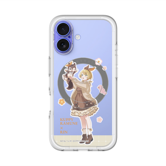 スリムプロテクションプレミアムケース with MagSafe［ 初音ミク×クッピーラムネ - 鏡音リン×ラム - 等身イラスト2 ］
