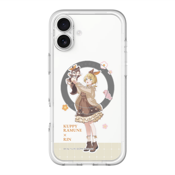 スリムプロテクションプレミアムケース with MagSafe［ 初音ミク×クッピーラムネ - 鏡音リン×ラム - 等身イラスト2 ］