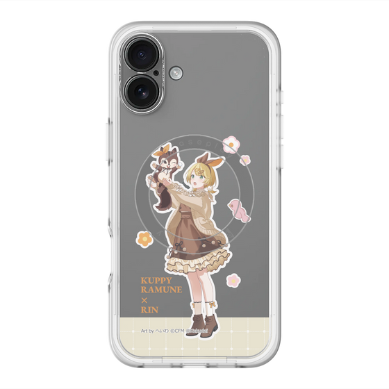 スリムプロテクションプレミアムケース with MagSafe［ 初音ミク×クッピーラムネ - 鏡音リン×ラム - 等身イラスト2 ］
