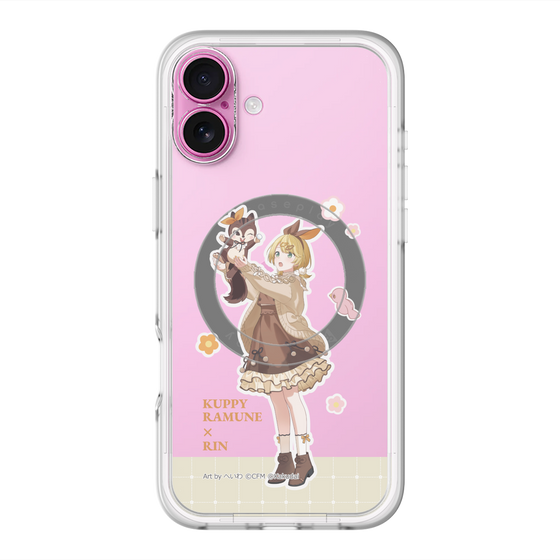 スリムプロテクションプレミアムケース with MagSafe［ 初音ミク×クッピーラムネ - 鏡音リン×ラム - 等身イラスト2 ］