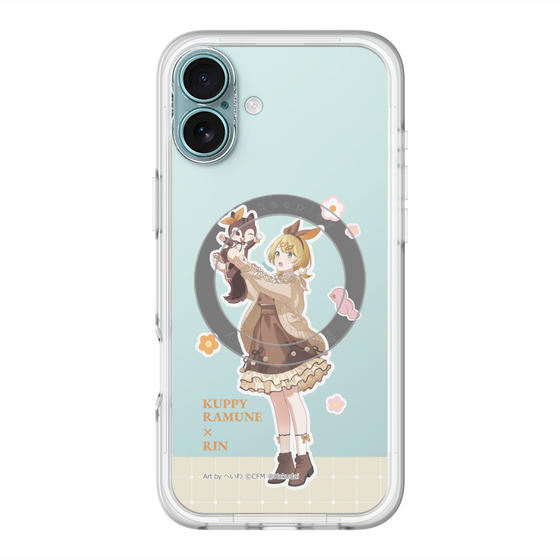 スリムプロテクションプレミアムケース with MagSafe［ 初音ミク×クッピーラムネ - 鏡音リン×ラム - 等身イラスト2 ］