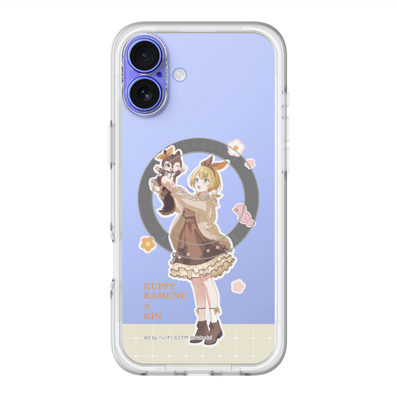 スリムプロテクションプレミアムケース with MagSafe［ 初音ミク×クッピーラムネ - 鏡音リン×ラム - 等身イラスト2 ］