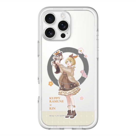 スリムプロテクションプレミアムケース with MagSafe［ 初音ミク×クッピーラムネ - 鏡音リン×ラム - 等身イラスト2 ］