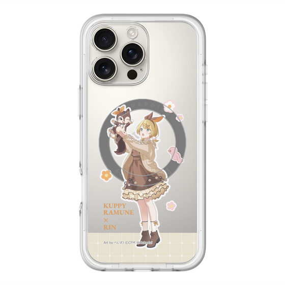 スリムプロテクションプレミアムケース with MagSafe［ 初音ミク×クッピーラムネ - 鏡音リン×ラム - 等身イラスト2 ］