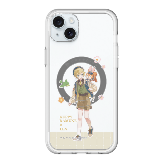 スリムプロテクションプレミアムケース with MagSafe［ 初音ミク×クッピーラムネ - 鏡音レン×クッピー - 等身イラスト2 ］