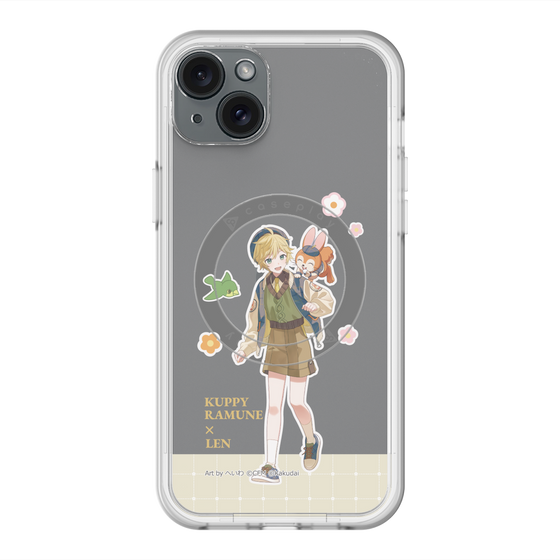 スリムプロテクションプレミアムケース with MagSafe［ 初音ミク×クッピーラムネ - 鏡音レン×クッピー - 等身イラスト2 ］
