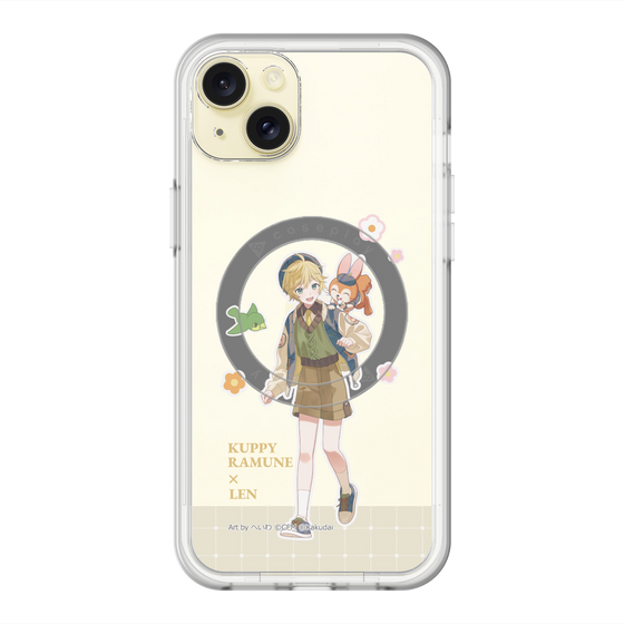 スリムプロテクションプレミアムケース with MagSafe［ 初音ミク×クッピーラムネ - 鏡音レン×クッピー - 等身イラスト2 ］