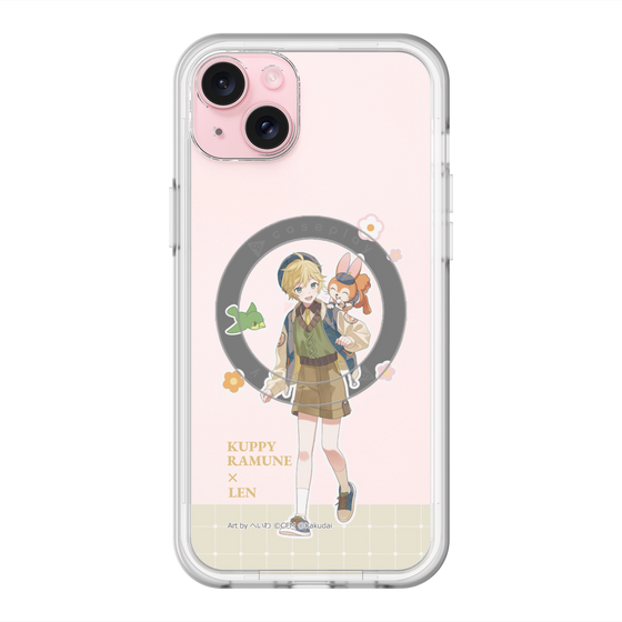 スリムプロテクションプレミアムケース with MagSafe［ 初音ミク×クッピーラムネ - 鏡音レン×クッピー - 等身イラスト2 ］