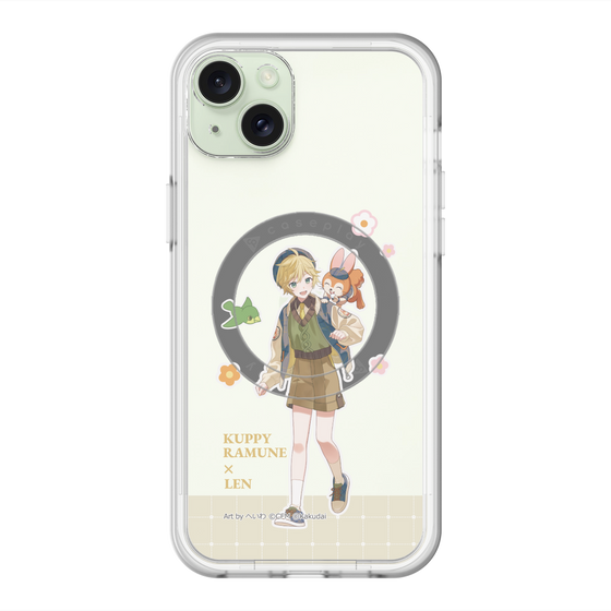 スリムプロテクションプレミアムケース with MagSafe［ 初音ミク×クッピーラムネ - 鏡音レン×クッピー - 等身イラスト2 ］