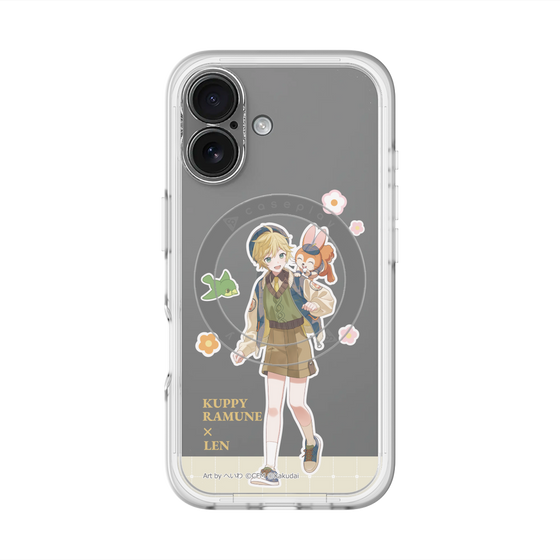 スリムプロテクションプレミアムケース with MagSafe［ 初音ミク×クッピーラムネ - 鏡音レン×クッピー - 等身イラスト2 ］