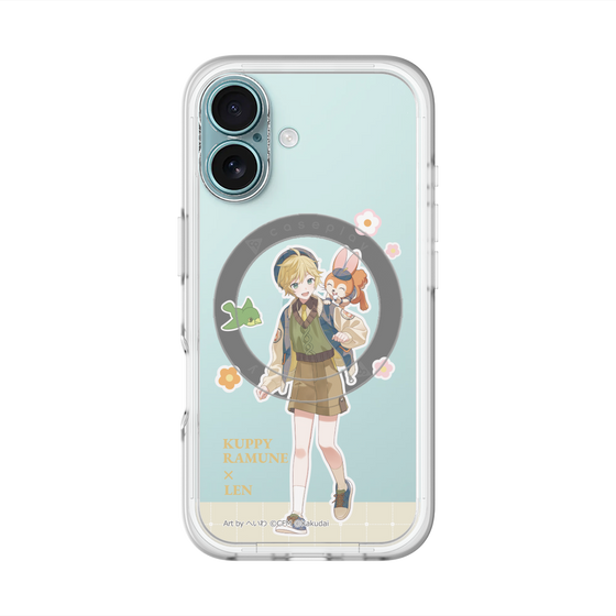 スリムプロテクションプレミアムケース with MagSafe［ 初音ミク×クッピーラムネ - 鏡音レン×クッピー - 等身イラスト2 ］