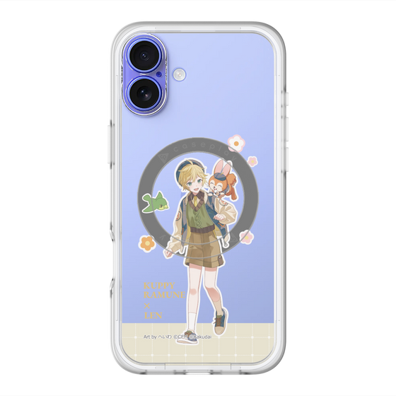 スリムプロテクションプレミアムケース with MagSafe［ 初音ミク×クッピーラムネ - 鏡音レン×クッピー - 等身イラスト2 ］