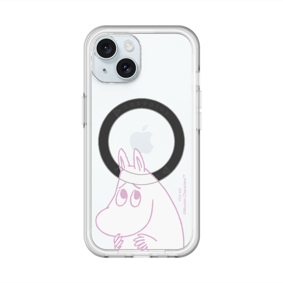 スリムプロテクションプレミアムケース with MagSafe［ MOOMIN - Fearful face ］