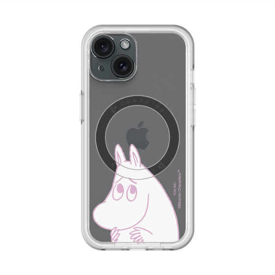 スリムプロテクションプレミアムケース with MagSafe［ MOOMIN - Fearful face ］