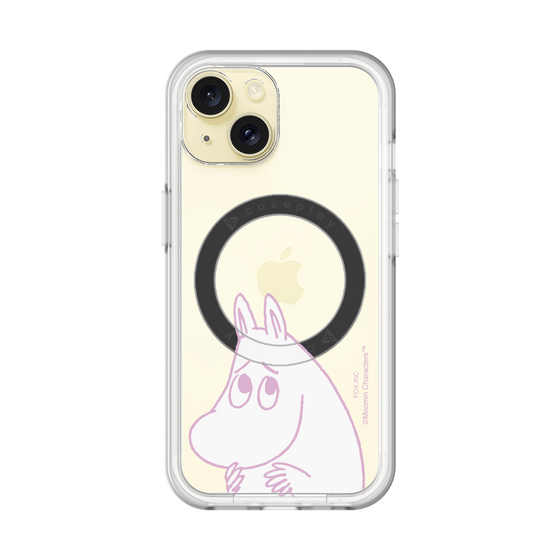 スリムプロテクションプレミアムケース with MagSafe［ MOOMIN - Fearful face ］