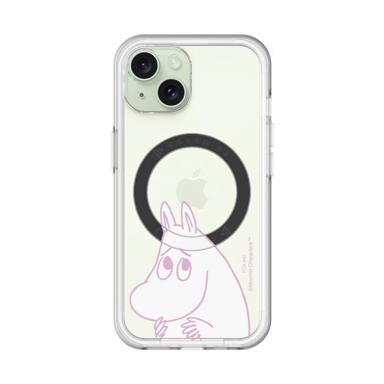 スリムプロテクションプレミアムケース with MagSafe［ MOOMIN - Fearful face ］