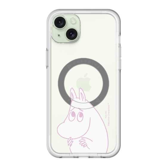 スリムプロテクションプレミアムケース with MagSafe［ MOOMIN - Fearful face ］