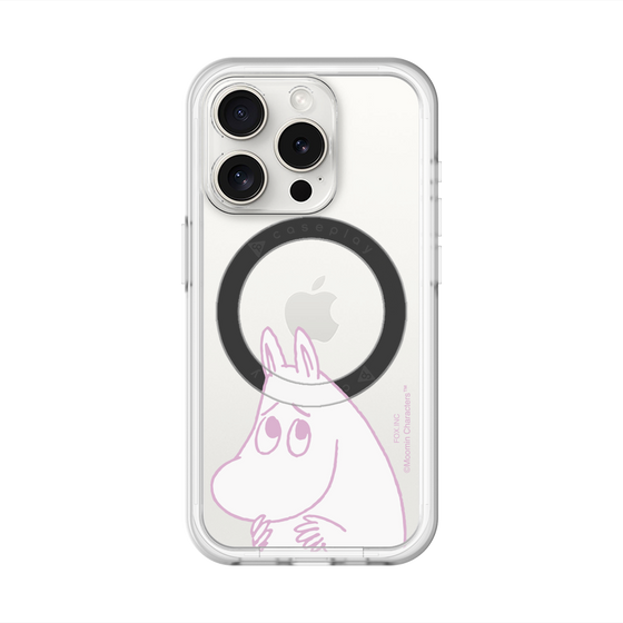 スリムプロテクションプレミアムケース with MagSafe［ MOOMIN - Fearful face ］