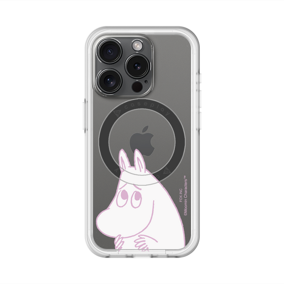 スリムプロテクションプレミアムケース with MagSafe［ MOOMIN - Fearful face ］