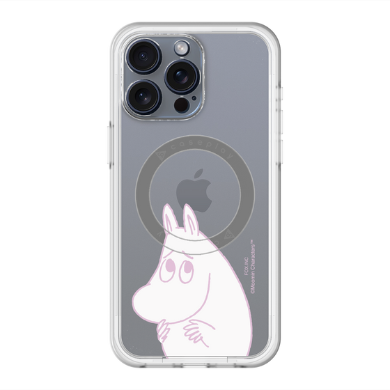 スリムプロテクションプレミアムケース with MagSafe［ MOOMIN - Fearful face ］