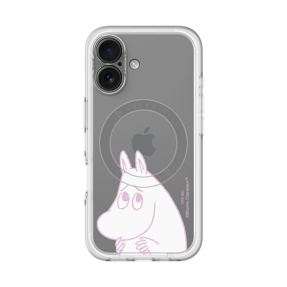 スリムプロテクションプレミアムケース with MagSafe［ MOOMIN - Fearful face ］
