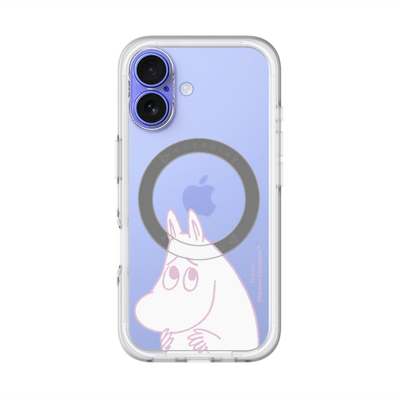 スリムプロテクションプレミアムケース with MagSafe［ MOOMIN - Fearful face ］