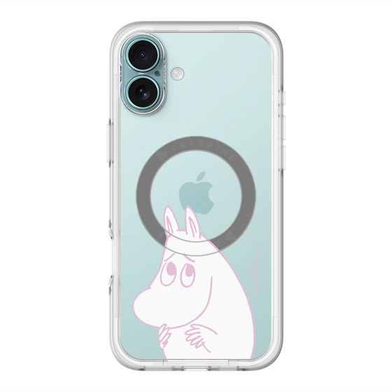 スリムプロテクションプレミアムケース with MagSafe［ MOOMIN - Fearful face ］