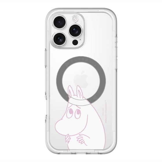 スリムプロテクションプレミアムケース with MagSafe［ MOOMIN - Fearful face ］