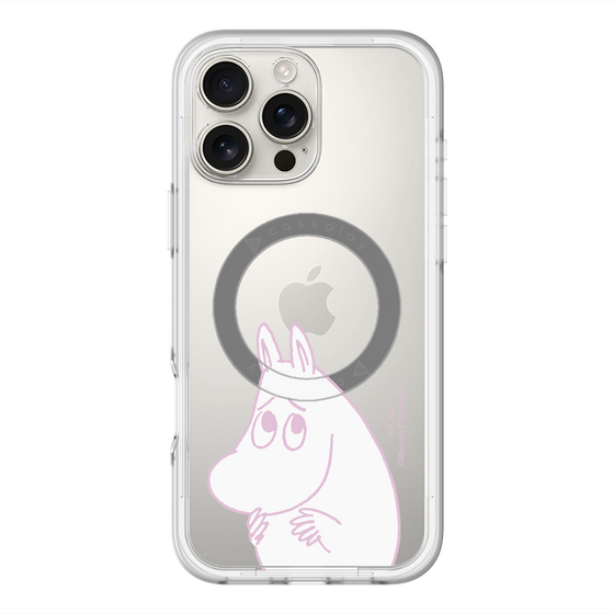 スリムプロテクションプレミアムケース with MagSafe［ MOOMIN - Fearful face ］