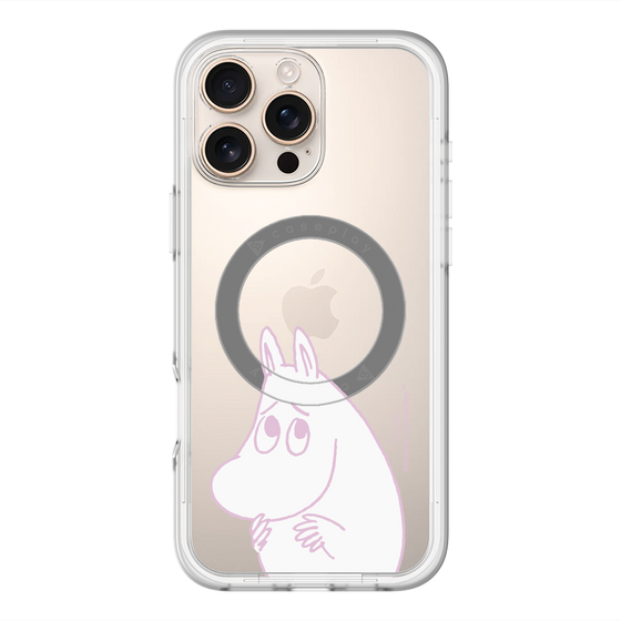 スリムプロテクションプレミアムケース with MagSafe［ MOOMIN - Fearful face ］