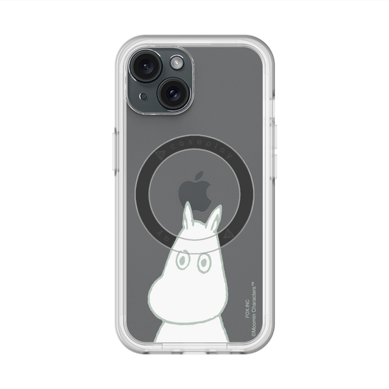 スリムプロテクションプレミアムケース with MagSafe［ MOOMIN - Troubled face ］