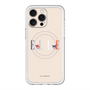 スリムプロテクションプレミアムケース with MagSafe［ ELLE×マイメロディ＆クロミ - ロゴ - ベージュ ］