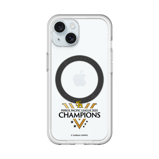 スリムプロテクションプレミアムケース with MagSafe［ 福岡ソフトバンクホークス - PERSOL PACIFIC LEAGUE 2025 CHAMOIONS ロゴ - クリア ］
