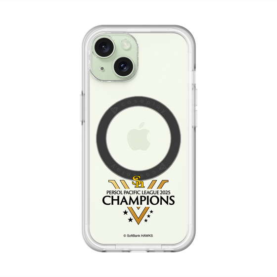 スリムプロテクションプレミアムケース with MagSafe［ 福岡ソフトバンクホークス - PERSOL PACIFIC LEAGUE 2025 CHAMOIONS ロゴ - クリア ］