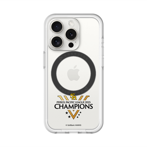 スリムプロテクションプレミアムケース with MagSafe［ 福岡ソフトバンクホークス - PERSOL PACIFIC LEAGUE 2025 CHAMOIONS ロゴ - クリア ］