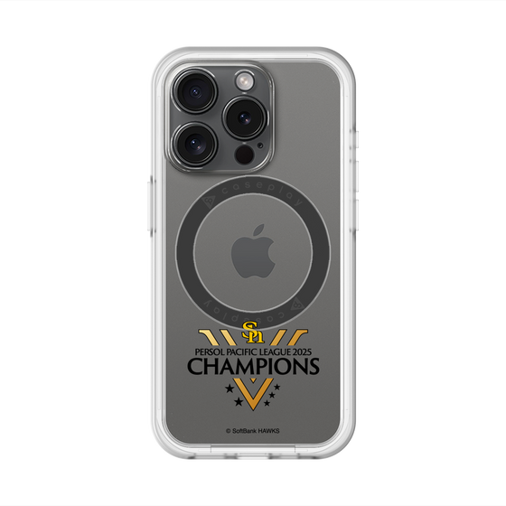 スリムプロテクションプレミアムケース with MagSafe［ 福岡ソフトバンクホークス - PERSOL PACIFIC LEAGUE 2025 CHAMOIONS ロゴ - クリア ］
