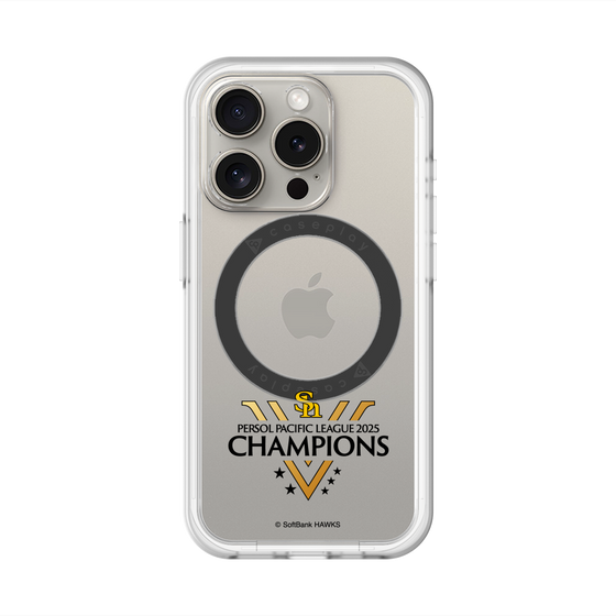 スリムプロテクションプレミアムケース with MagSafe［ 福岡ソフトバンクホークス - PERSOL PACIFIC LEAGUE 2025 CHAMOIONS ロゴ - クリア ］