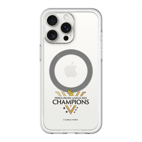 スリムプロテクションプレミアムケース with MagSafe［ 福岡ソフトバンクホークス - PERSOL PACIFIC LEAGUE 2025 CHAMOIONS ロゴ - クリア ］