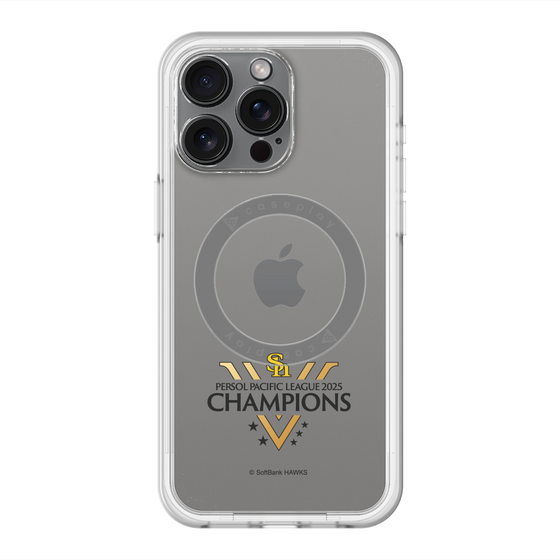 スリムプロテクションプレミアムケース with MagSafe［ 福岡ソフトバンクホークス - PERSOL PACIFIC LEAGUE 2025 CHAMOIONS ロゴ - クリア ］